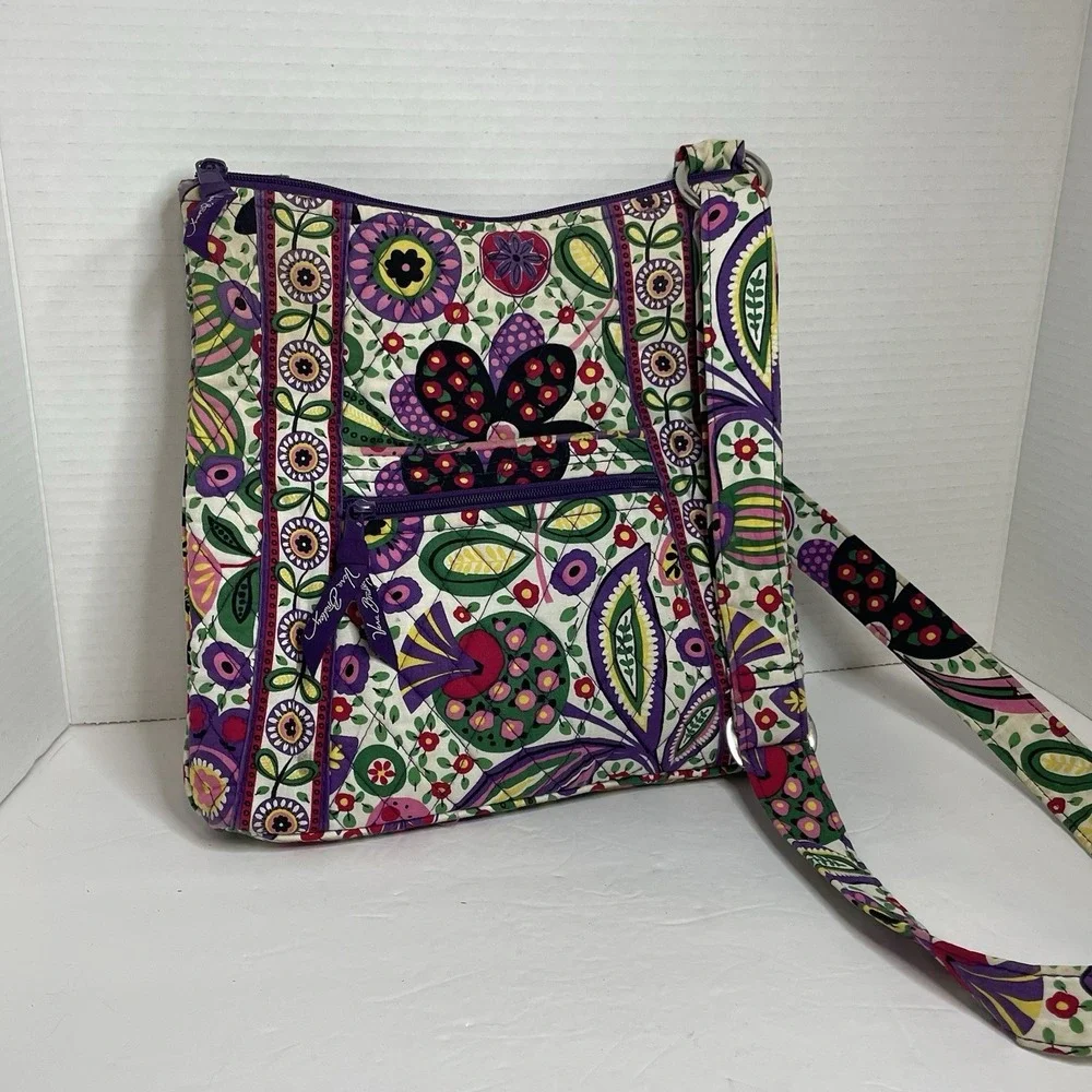 Vera Bradley Hipster Crossbody Bag Viva la Vera Pattern Purse Satchel Shoulder